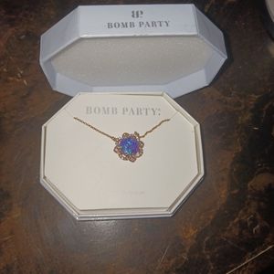 Violet Fire Opal/Rose Gold Plating